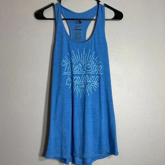 The North Face Never Stop Exploring Racerback Tank Top Athletic Workout Blue M - Picture 1 of 4